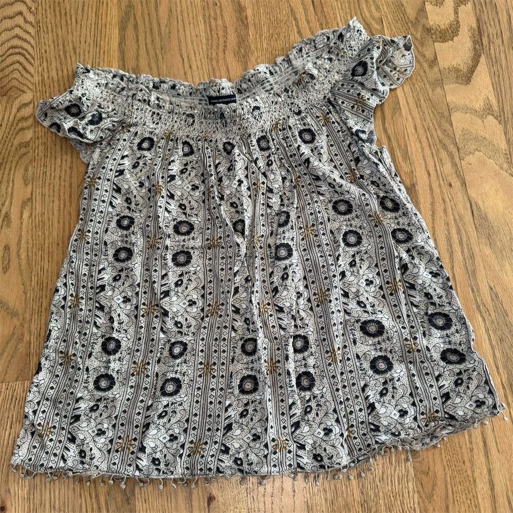 American Eagle Women's Off-Shoulder Smocked Top Multicolor Size Small
